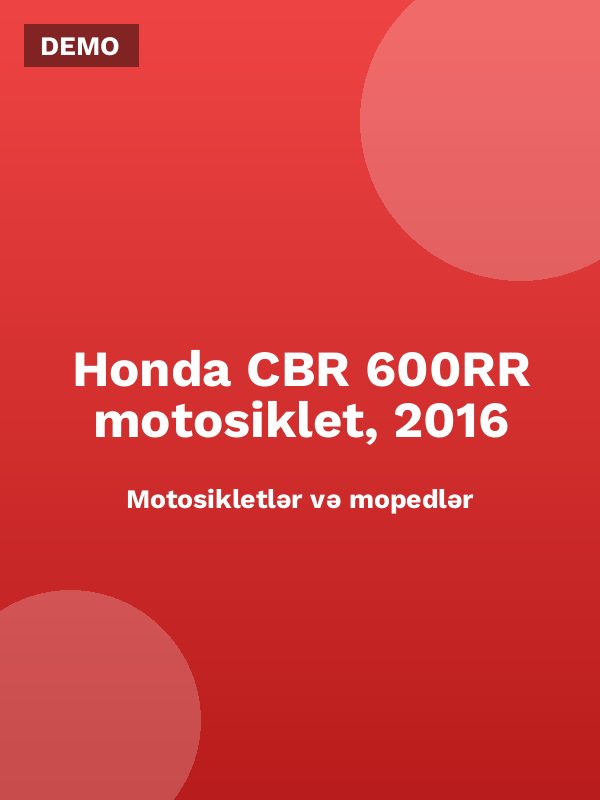 Honda CBR 600RR motosiklet, 2016