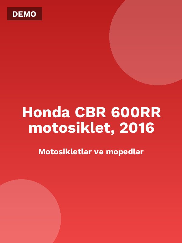 Honda CBR 600RR motosiklet, 2016