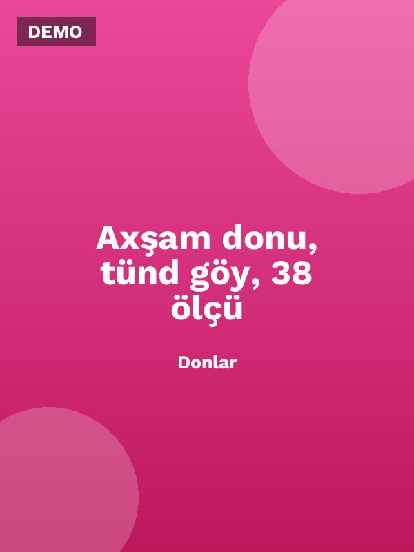 Axşam donu, tünd göy, 38 ölçü