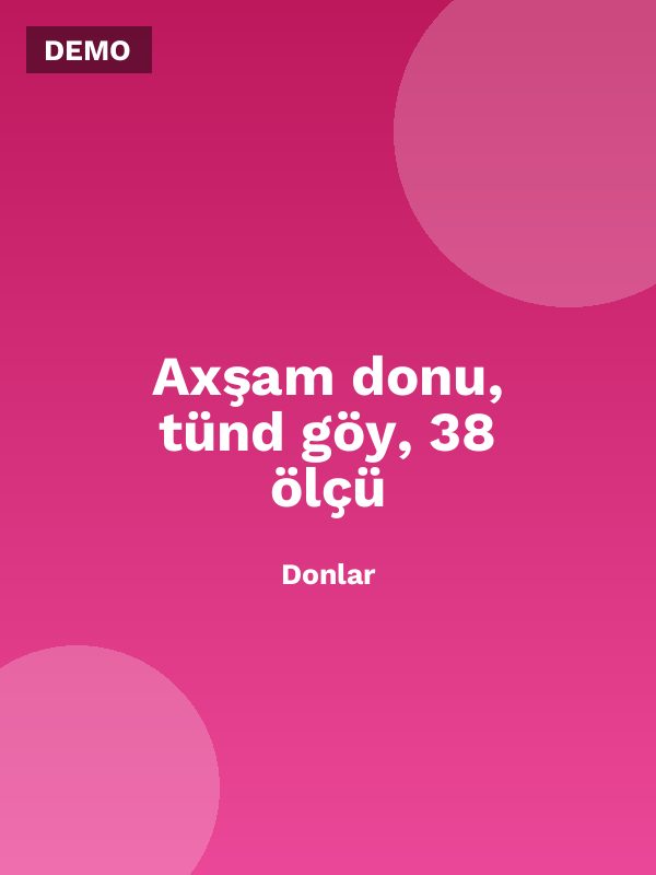 Axşam donu, tünd göy, 38 ölçü
