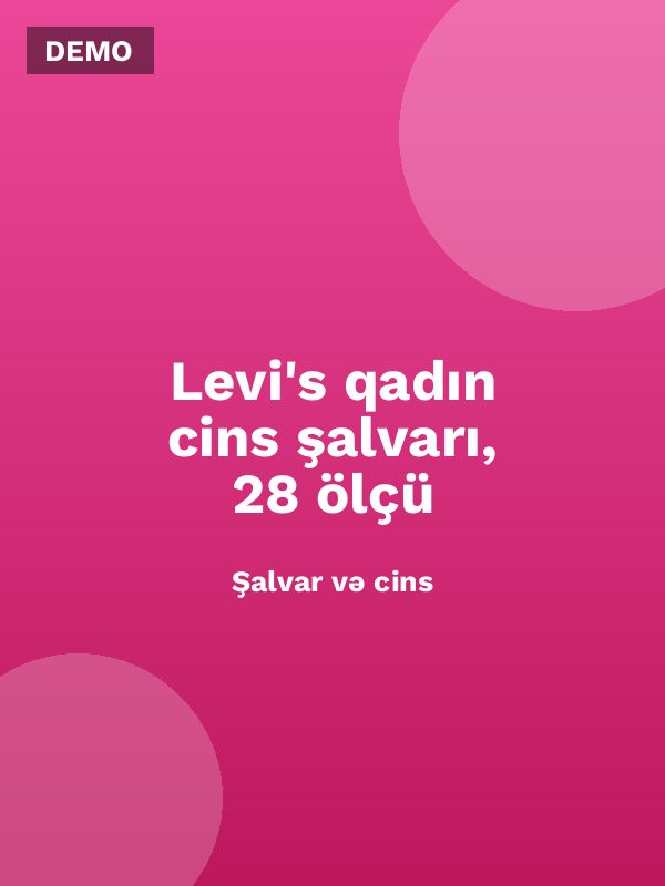 Levi's qadın cins şalvarı, 28 ölçü