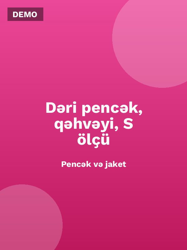 Dəri pencək, qəhvəyi, S ölçü