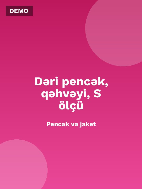 Dəri pencək, qəhvəyi, S ölçü