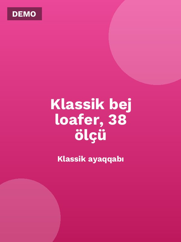 Klassik bej loafer, 38 ölçü