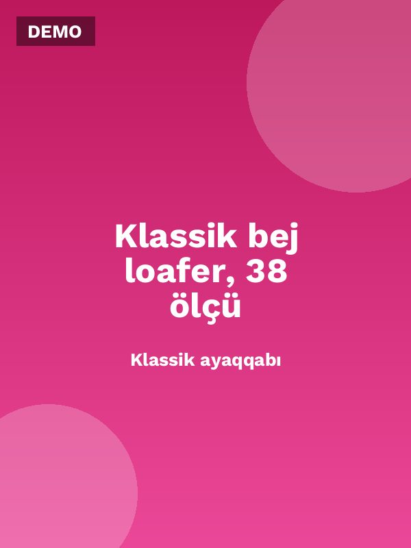 Klassik bej loafer, 38 ölçü