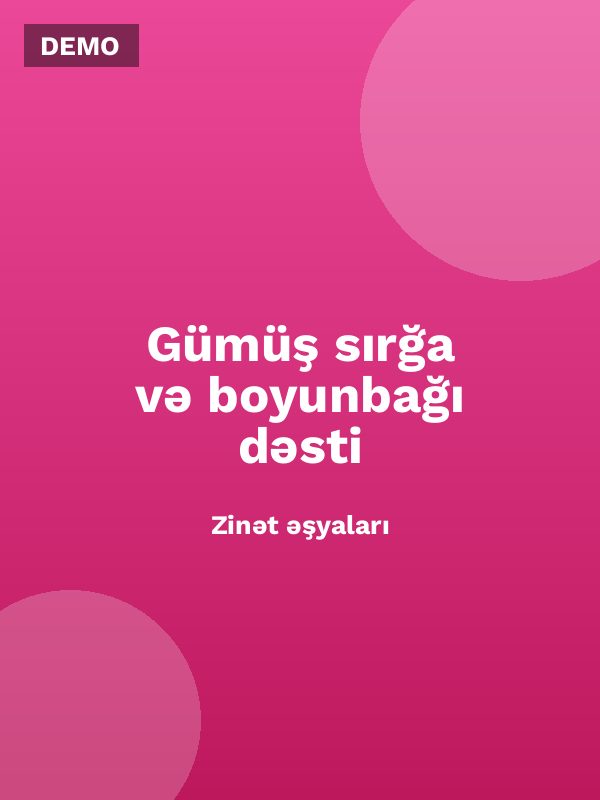Gümüş sırğa və boyunbağı dəsti