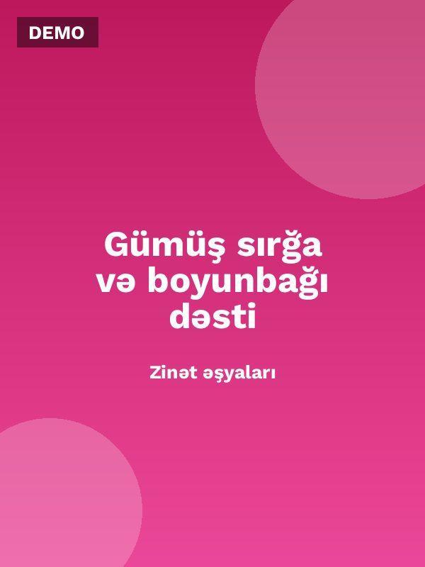 Gümüş sırğa və boyunbağı dəsti