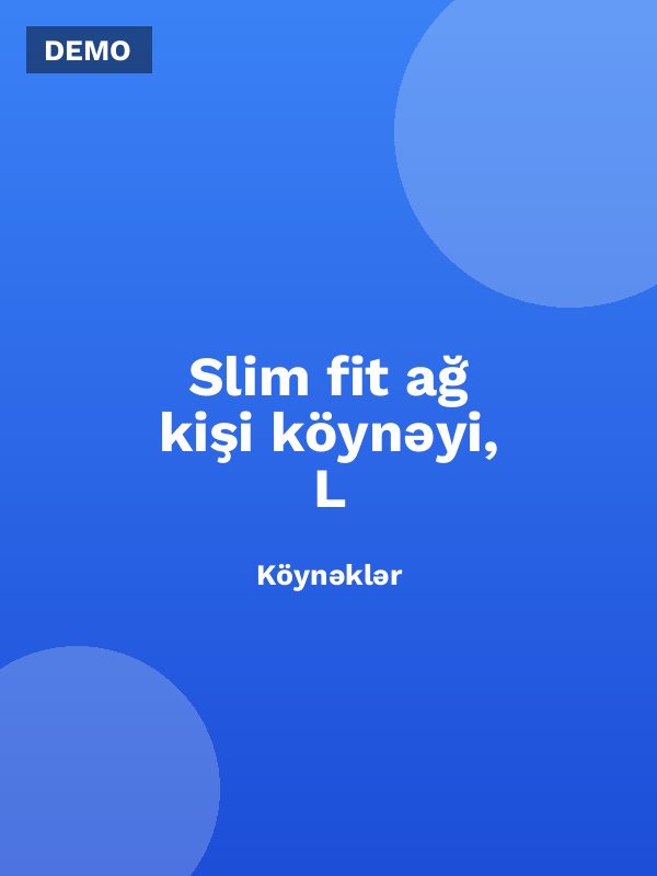 Slim fit ağ kişi köynəyi, L