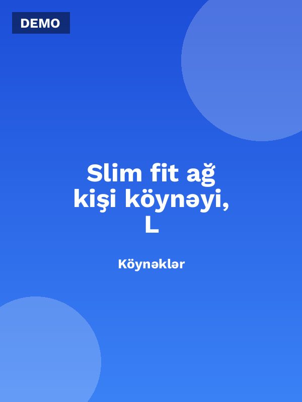 Slim fit ağ kişi köynəyi, L
