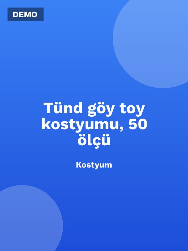 Tünd göy toy kostyumu, 50 ölçü