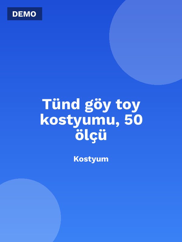 Tünd göy toy kostyumu, 50 ölçü