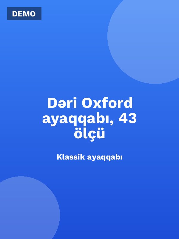 Dəri Oxford ayaqqabı, 43 ölçü