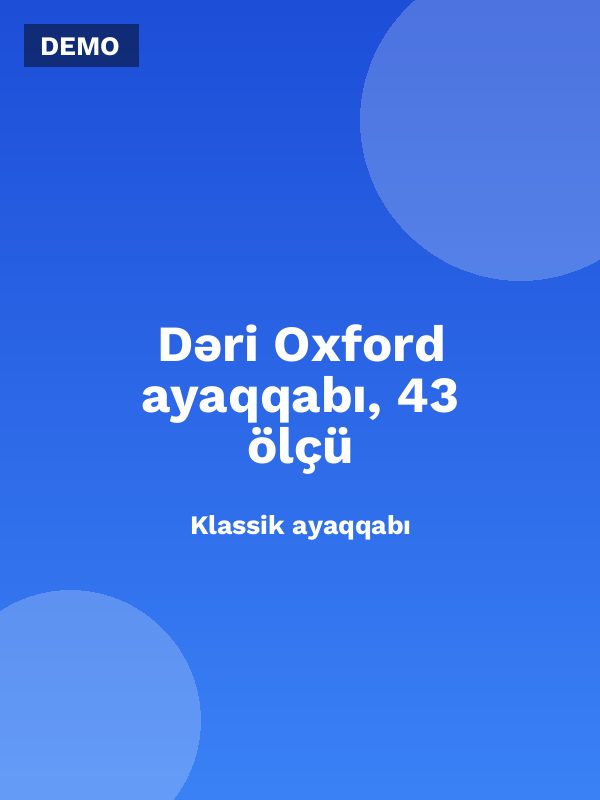 Dəri Oxford ayaqqabı, 43 ölçü