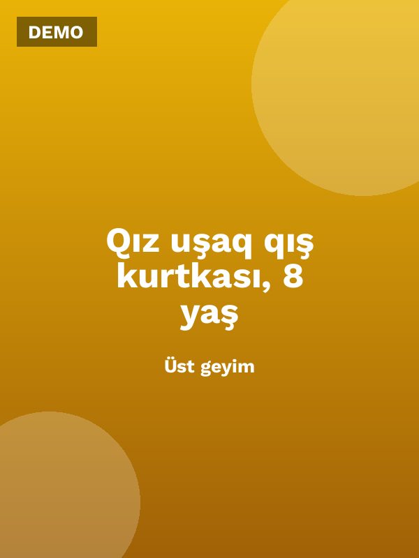 Qız uşaq qış kurtkası, 8 yaş