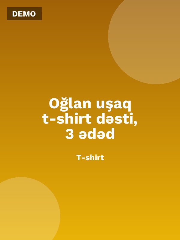 Oğlan uşaq t-shirt dəsti, 3 ədəd
