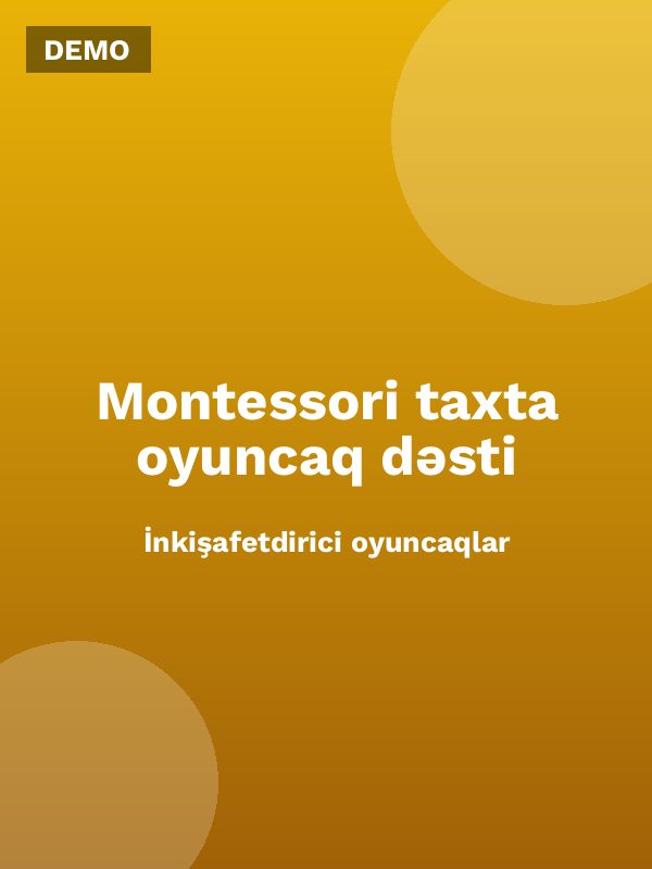 Montessori taxta oyuncaq dəsti