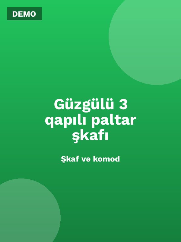 Güzgülü 3 qapılı paltar şkafı