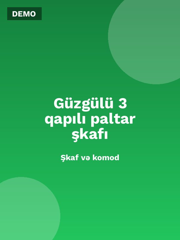 Güzgülü 3 qapılı paltar şkafı