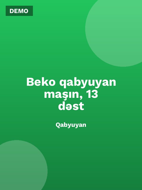 Beko qabyuyan maşın, 13 dəst