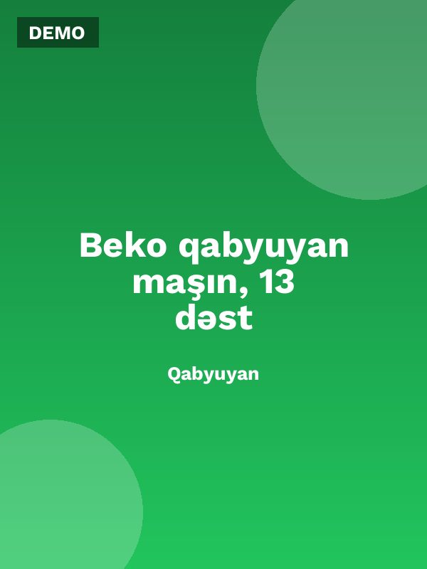 Beko qabyuyan maşın, 13 dəst