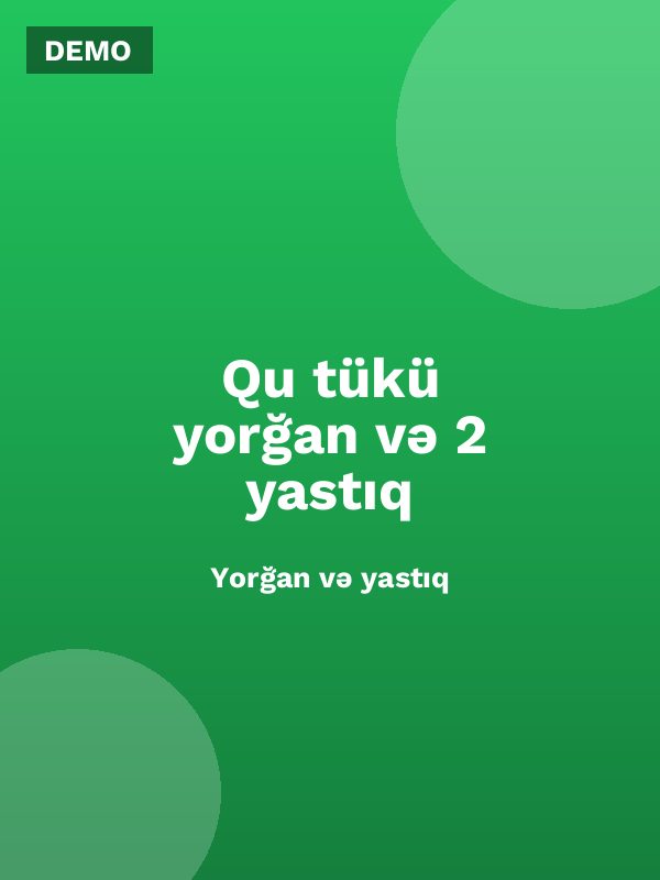 Qu tükü yorğan və 2 yastıq