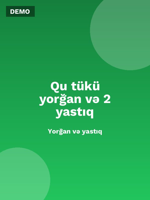 Qu tükü yorğan və 2 yastıq