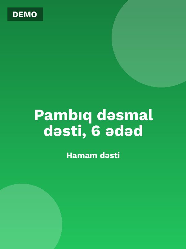 Pambıq dəsmal dəsti, 6 ədəd