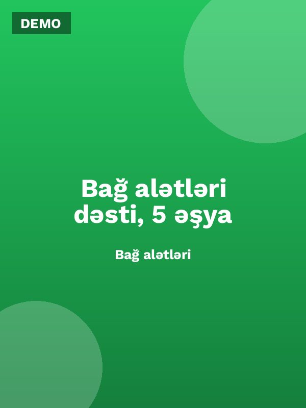 Bağ alətləri dəsti, 5 əşya