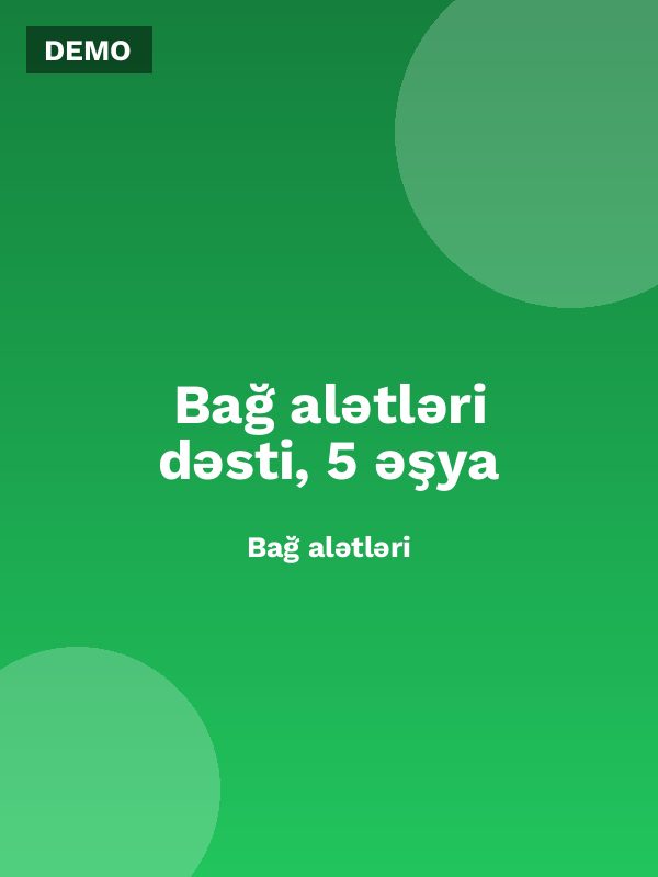 Bağ alətləri dəsti, 5 əşya