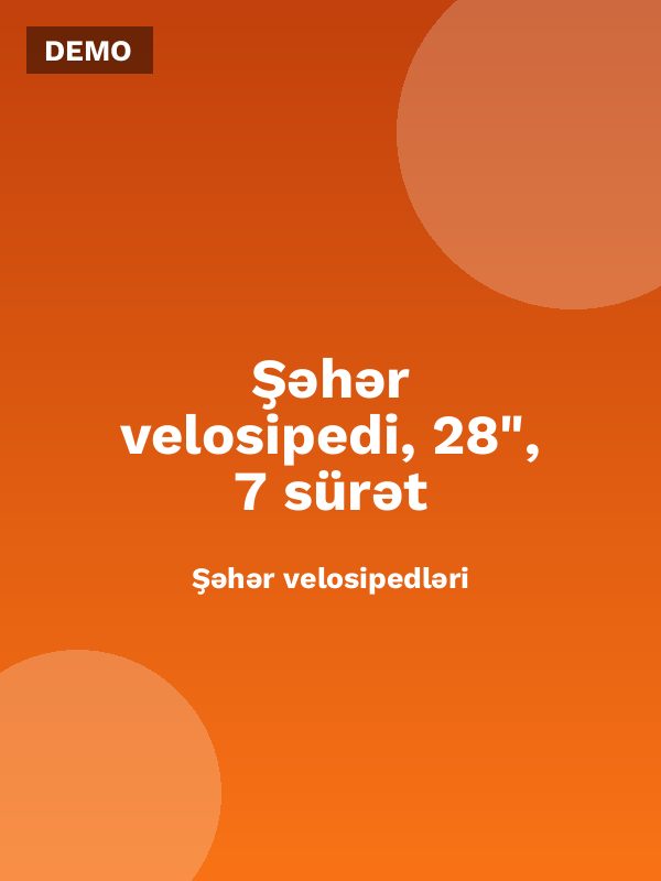 Şəhər velosipedi, 28", 7 sürət