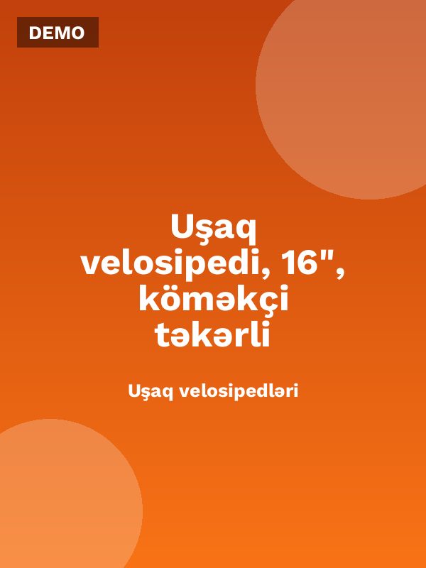 Uşaq velosipedi, 16", köməkçi təkərli