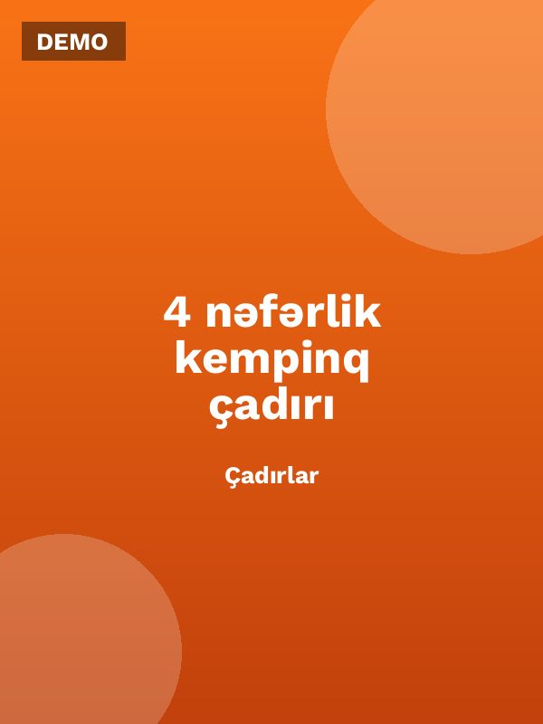 4 nəfərlik kempinq çadırı