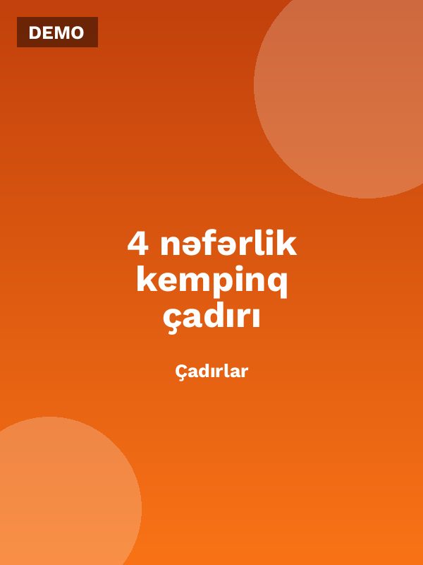 4 nəfərlik kempinq çadırı