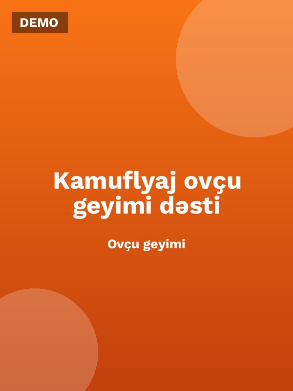 Kamuflyaj ovçu geyimi dəsti