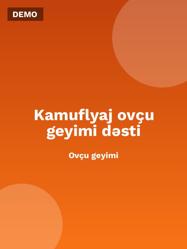 Kamuflyaj ovçu geyimi dəsti