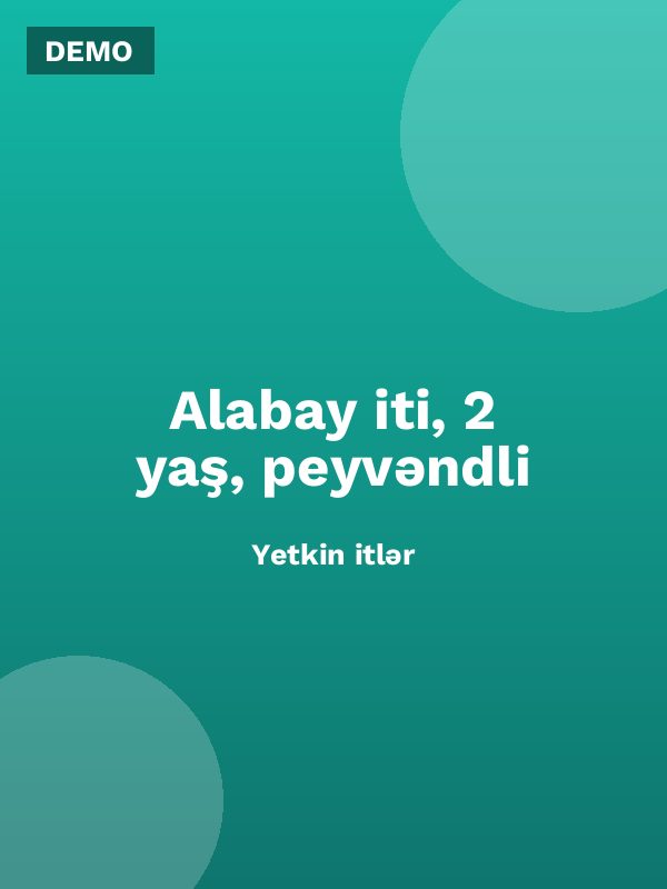 Alabay iti, 2 yaş, peyvəndli