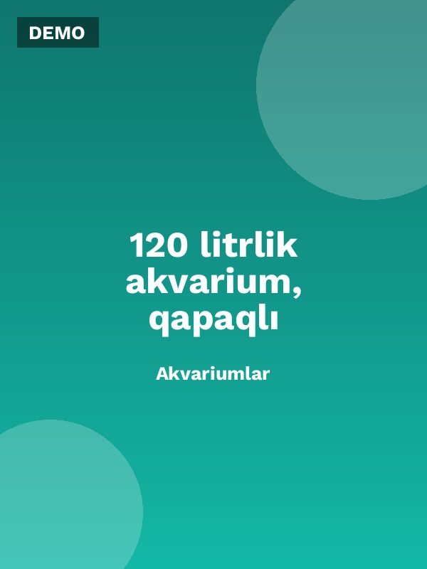 120 litrlik akvarium, qapaqlı