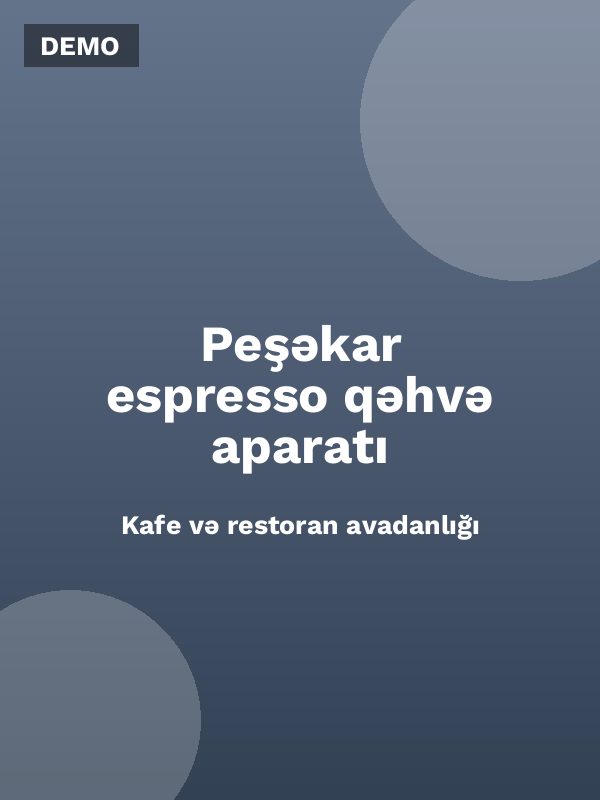Peşəkar espresso qəhvə aparatı