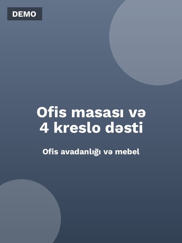 Ofis masası və 4 kreslo dəsti