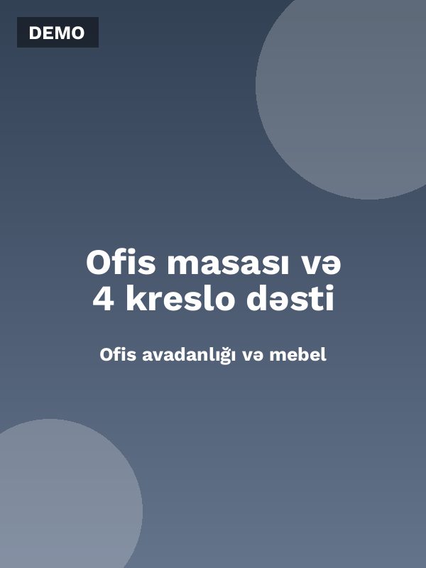 Ofis masası və 4 kreslo dəsti