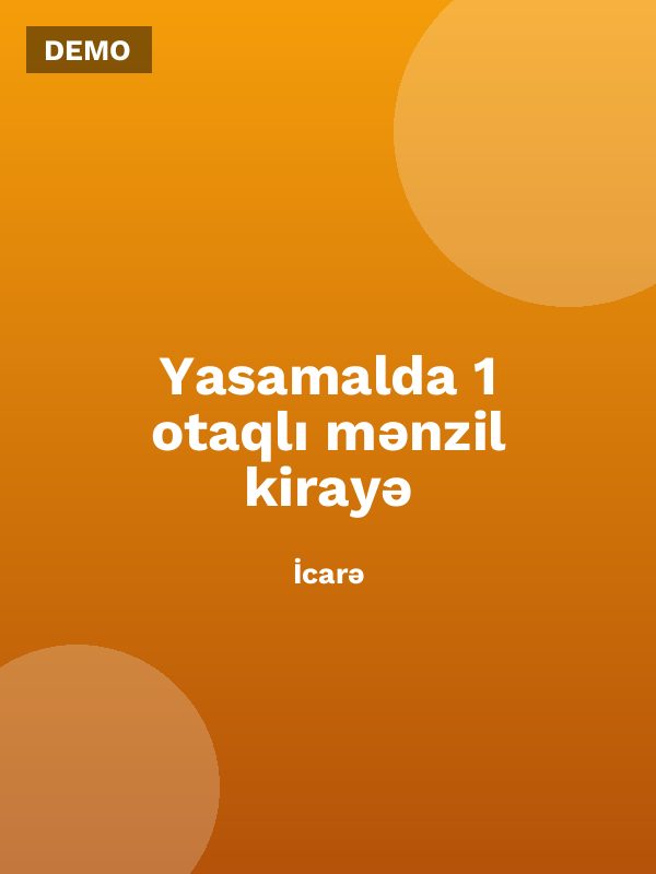 Yasamalda 1 otaqlı mənzil kirayə