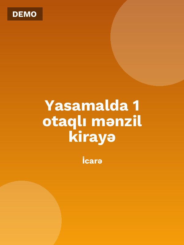 Yasamalda 1 otaqlı mənzil kirayə
