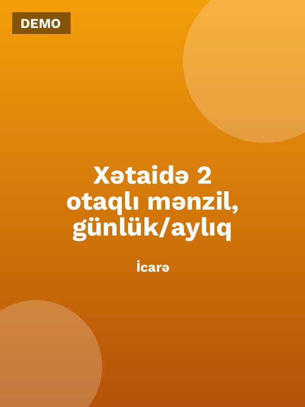 Xətaidə 2 otaqlı mənzil, günlük/aylıq