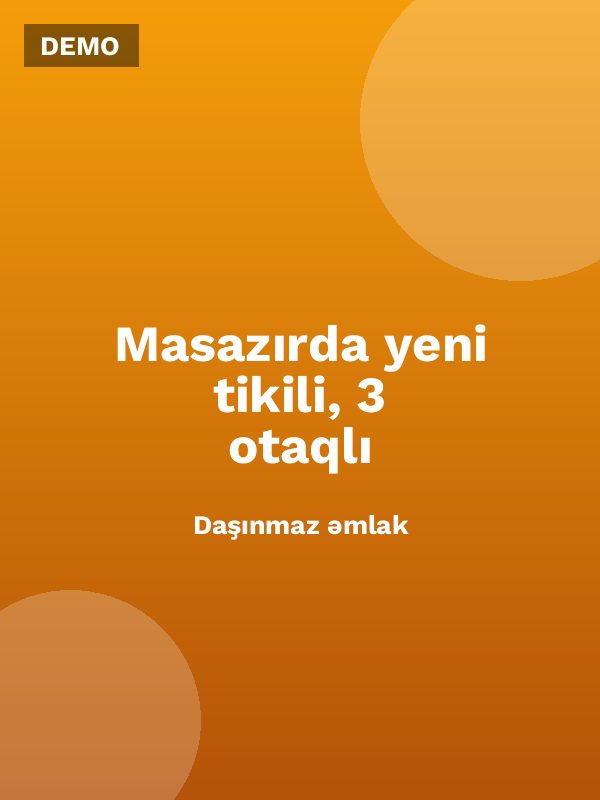Masazırda yeni tikili, 3 otaqlı