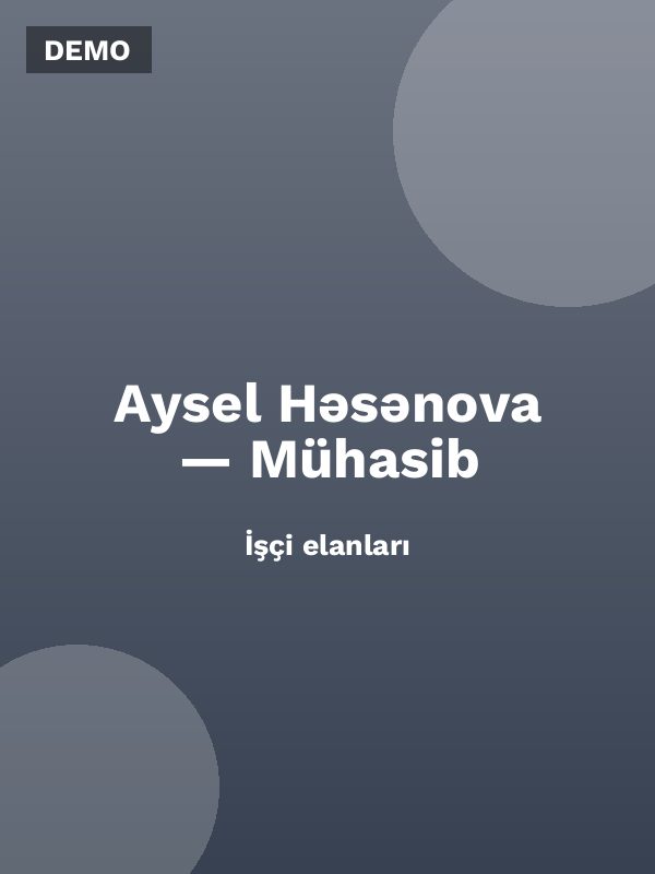 Aysel Həsənova — Mühasib