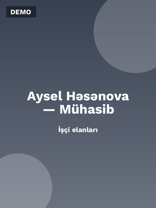 Aysel Həsənova — Mühasib