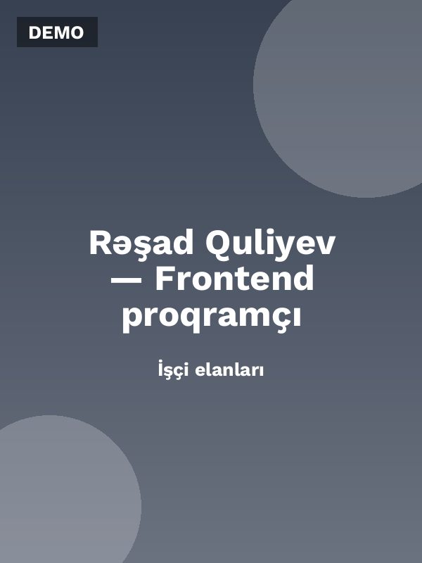 Rəşad Quliyev — Frontend proqramçı